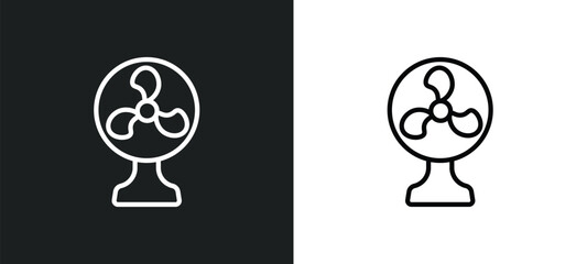table fan icon isolated in white and black colors. table fan outline vector icon from tools and utensils collection for web, mobile apps and ui.