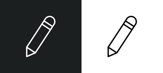 pencil tool icon isolated in white and black colors. pencil tool outline vector icon from tools and utensils collection for web, mobile apps and ui.