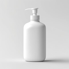 Cosmetic rounded all white soap bottle mockup on white table. 