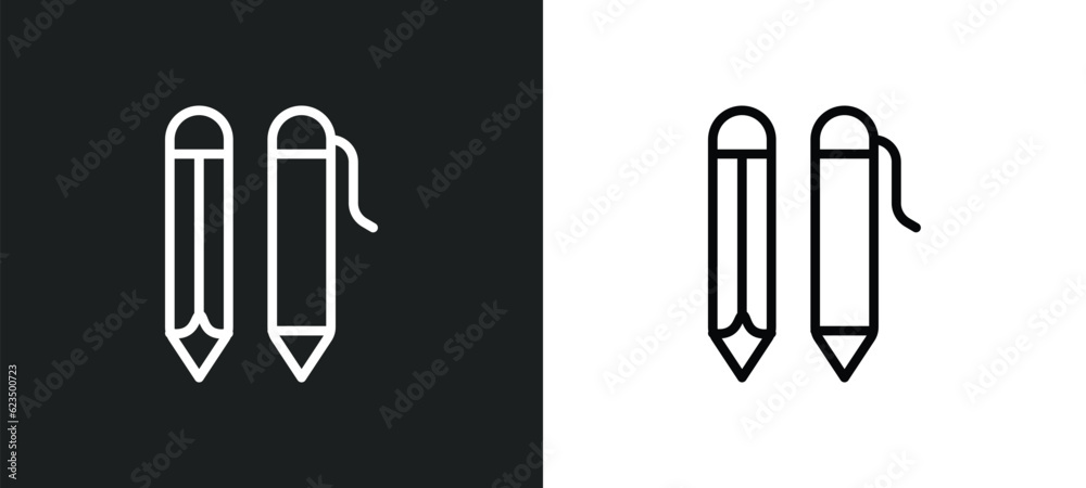 Poster writing tool icon isolated in white and black colors. writing tool outline vector icon from tools an