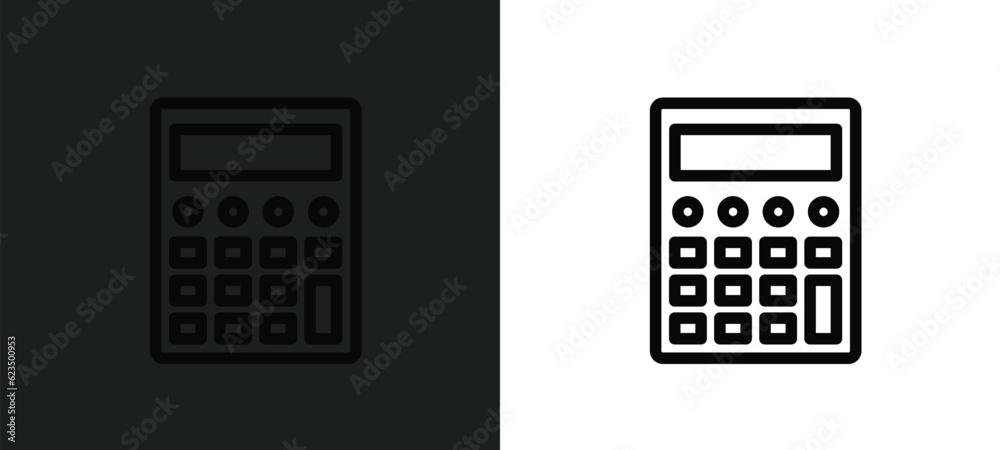 Poster calculation icon isolated in white and black colors. calculation outline vector icon from technology