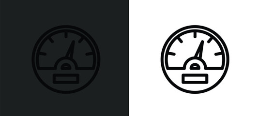 vehicle speedometer icon isolated in white and black colors. vehicle speedometer outline vector icon from technology collection for web, mobile apps and ui.