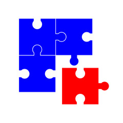 4 Puzzle pieces, Vector illustration,
Jigsaw, Incomplete data concept, Puzzle icon, Isolated