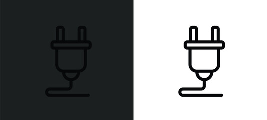 plugs icon isolated in white and black colors. plugs outline vector icon from technology collection for web, mobile apps and ui.