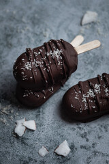 mini glaces esquimaux fait maison noix de coco chocolat noir