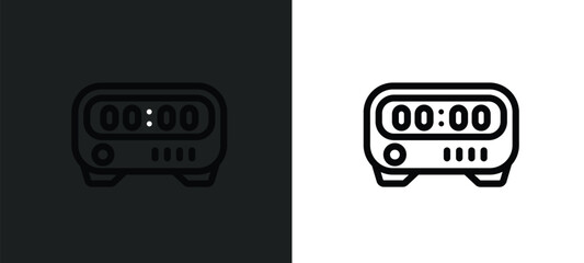 kitchen timer icon isolated in white and black colors. kitchen timer outline vector icon from technology collection for web, mobile apps and ui.