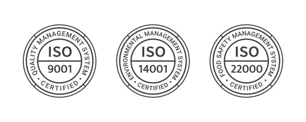 ISO certification stamp line style