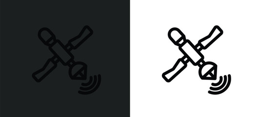 satellite transmission icon isolated in white and black colors. satellite transmission outline vector icon from technology collection for web, mobile apps and ui.