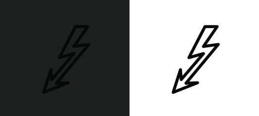 lightning arrow icon isolated in white and black colors. lightning arrow outline vector icon from technology collection for web, mobile apps and ui.