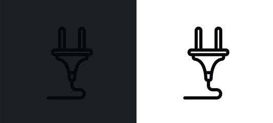 power plug icon isolated in white and black colors. power plug outline vector icon from technology collection for web, mobile apps and ui.