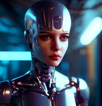 Hermoso y creativo dise&ntilde;o de ciborg futurista / Generative AI 