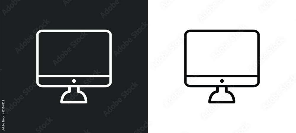 Poster simple screen icon isolated in white and black colors. simple screen outline vector icon from techno