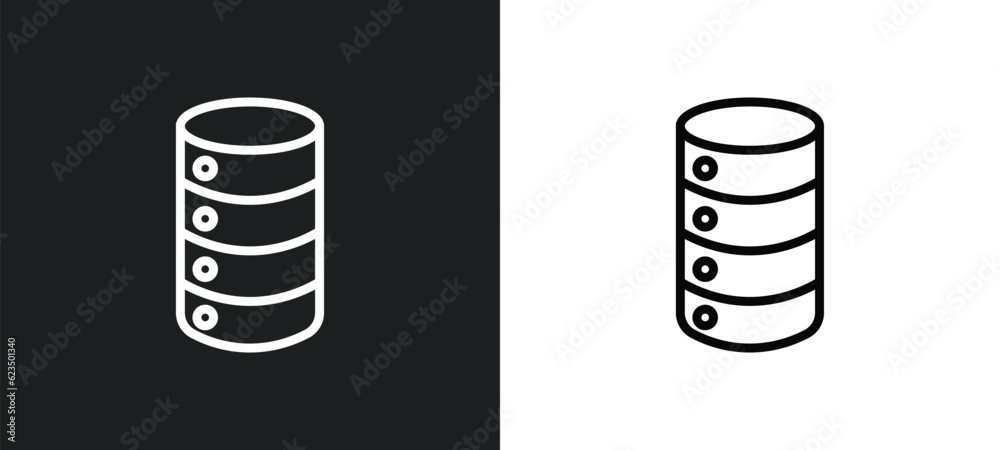 Poster circular database icon isolated in white and black colors. circular database outline vector icon fro
