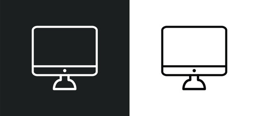 simple screen icon isolated in white and black colors. simple screen outline vector icon from technology collection for web, mobile apps and ui.