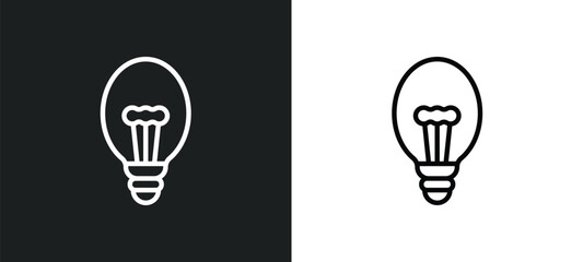 electric light bulb icon isolated in white and black colors. electric light bulb outline vector icon from technology collection for web, mobile apps and ui.
