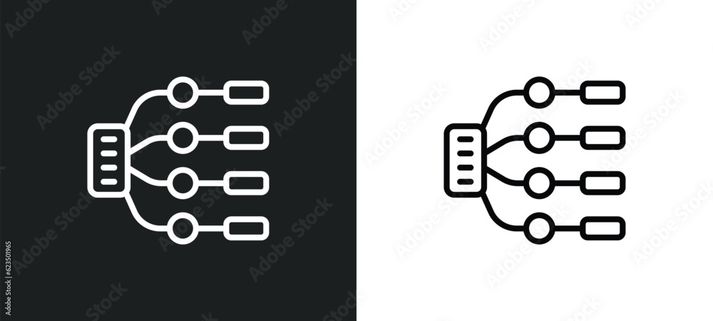 Poster type hierarchy icon isolated in white and black colors. type hierarchy outline vector icon from tech
