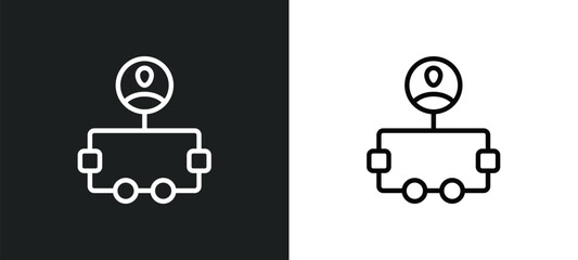 user flow icon isolated in white and black colors. user flow outline vector icon from technology collection for web, mobile apps and ui.