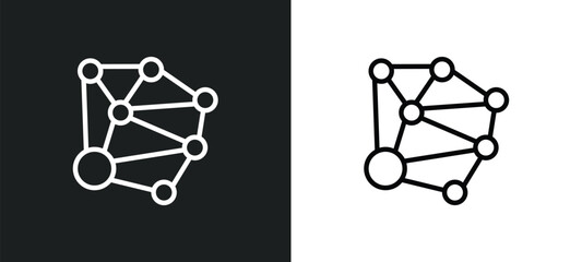 social graph icon isolated in white and black colors. social graph outline vector icon from technology collection for web, mobile apps and ui.