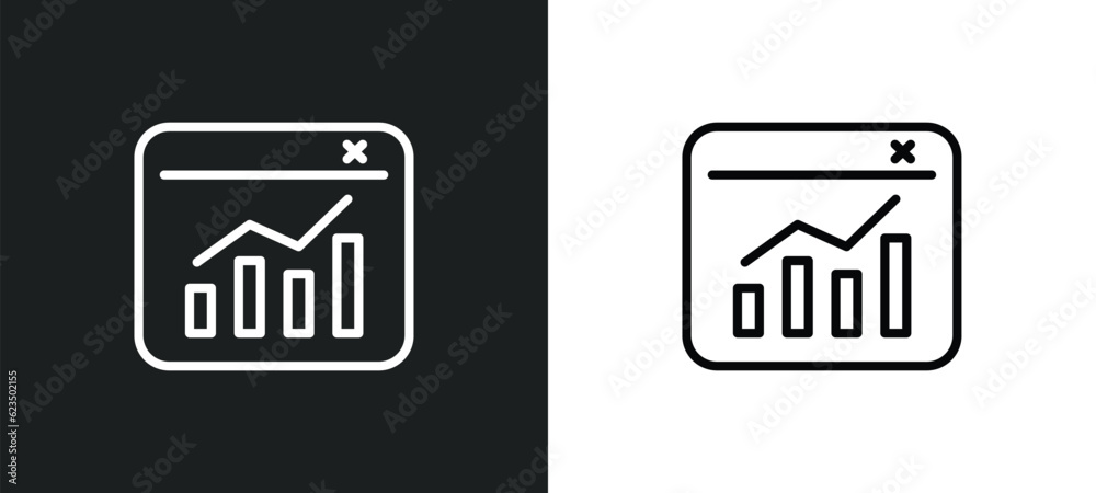 Poster data visualization icon isolated in white and black colors. data visualization outline vector icon f