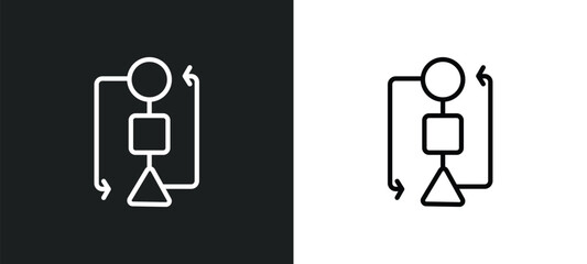 flowchart icon isolated in white and black colors. flowchart outline vector icon from success collection for web, mobile apps and ui.