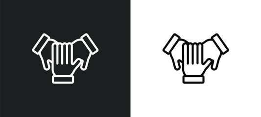 cooperation icon isolated in white and black colors. cooperation outline vector icon from success collection for web, mobile apps and ui.