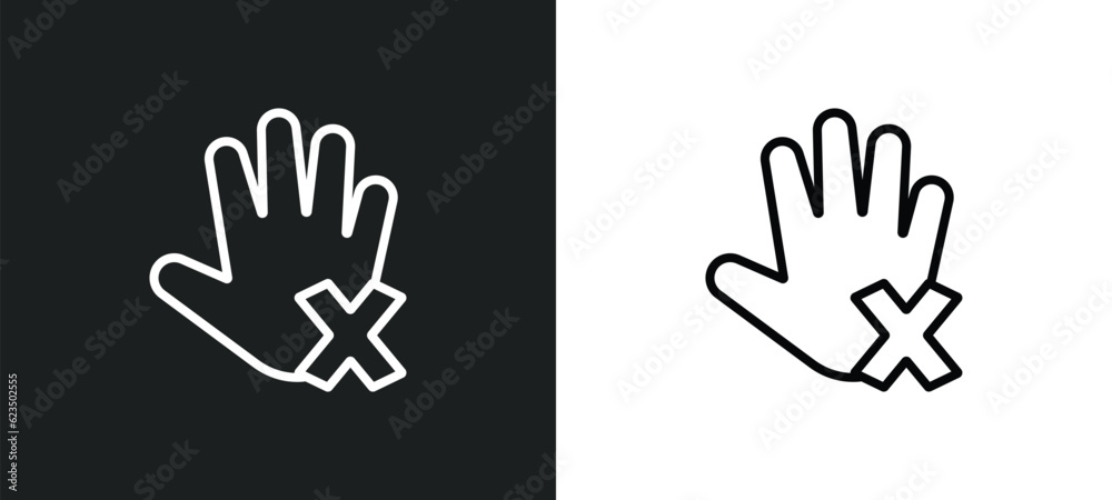Poster restrict icon isolated in white and black colors. restrict outline vector icon from startup stategy 