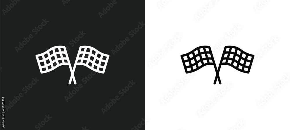 Poster finish flag icon isolated in white and black colors. finish flag outline vector icon from startup st