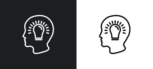 startup head icon isolated in white and black colors. startup head outline vector icon from startup stategy and collection for web, mobile apps and ui.
