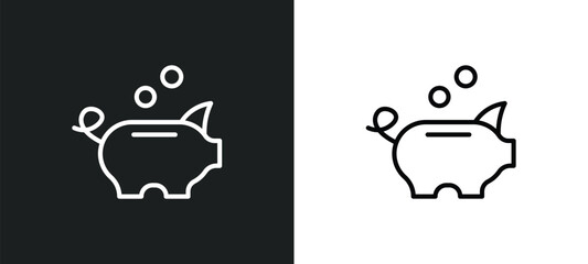 piggybank icon isolated in white and black colors. piggybank outline vector icon from startup stategy and collection for web, mobile apps and ui.