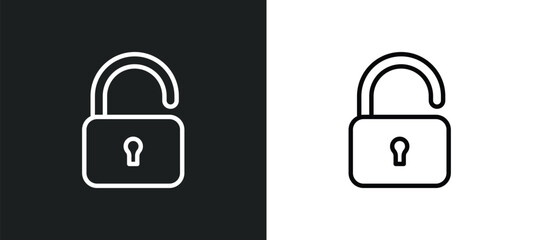 open padlock icon isolated in white and black colors. open padlock outline vector icon from startup stategy and collection for web, mobile apps and ui.