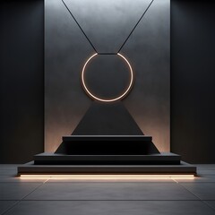 Sleek and minimal sci fi podium for products