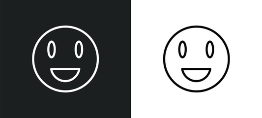 happiness icon isolated in white and black colors. happiness outline vector icon from startup stategy and collection for web, mobile apps and ui.