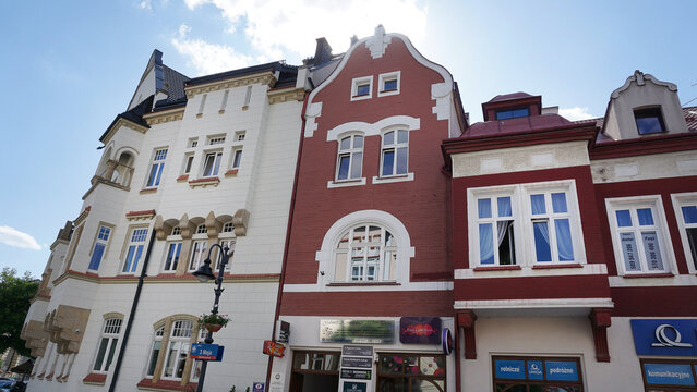 Rzeszow, Poland - May 31, 2023: Old buildings in old town of Rzeszow