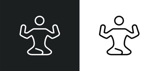 yoga posture icon isolated in white and black colors. yoga posture outline vector icon from sports collection for web, mobile apps and ui.