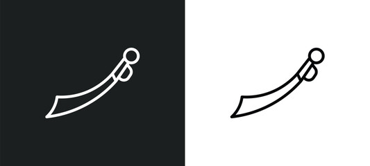 saber icon isolated in white and black colors. saber outline vector icon from sports collection for web, mobile apps and ui.