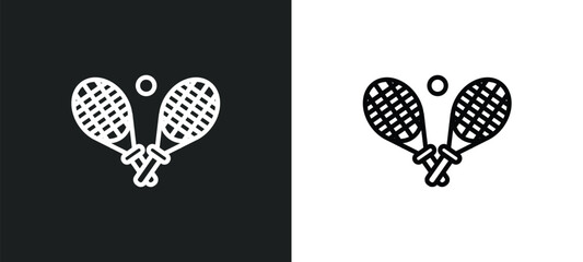 tennis game icon isolated in white and black colors. tennis game outline vector icon from sports collection for web, mobile apps and ui.