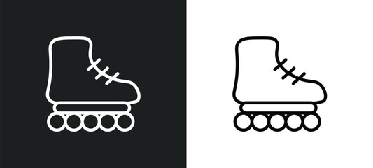 roller skate icon isolated in white and black colors. roller skate outline vector icon from sports collection for web, mobile apps and ui.