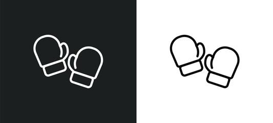 boxing glove icon isolated in white and black colors. boxing glove outline vector icon from sports collection for web, mobile apps and ui.