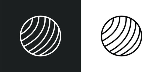 gym ball icon isolated in white and black colors. gym ball outline vector icon from sports collection for web, mobile apps and ui.