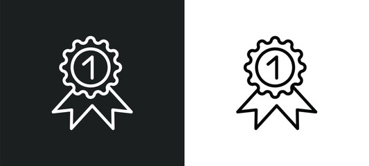 golden medal icon isolated in white and black colors. golden medal outline vector icon from sports collection for web, mobile apps and ui.