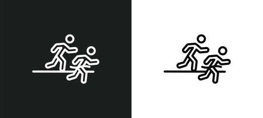 running a race icon isolated in white and black colors. running a race outline vector icon from sports collection for web, mobile apps and ui.