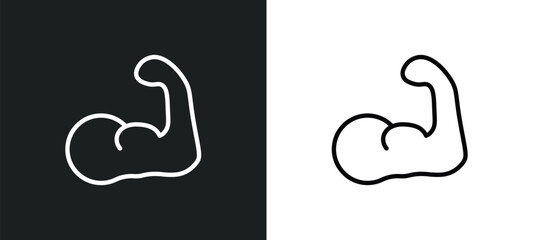 muscle icon isolated in white and black colors. muscle outline vector icon from sport collection for web, mobile apps and ui.