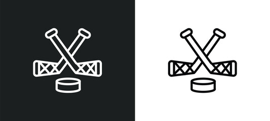 ice hockey icon isolated in white and black colors. ice hockey outline vector icon from sport collection for web, mobile apps and ui.