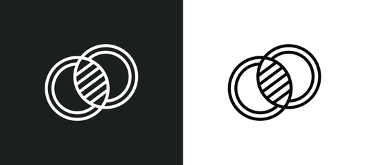 overlap icon isolated in white and black colors. overlap outline vector icon from social media marketing collection for web, mobile apps and ui.