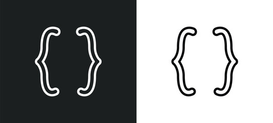 parenthesis icon isolated in white and black colors. parenthesis outline vector icon from signs collection for web, mobile apps and ui.