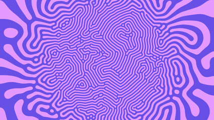 Violet Purple Psychedelic Acid Trip Vector Unusual Creative Abstract Background. Radial Crazy Structure Bizarre Mauve Abstraction Wide Wallpaper. Mushroom Hallucination Effect Trippy Art Illustration - 623503905