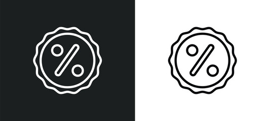 percentage discount icon isolated in white and black colors. percentage discount outline vector icon from signs collection for web, mobile apps and ui.