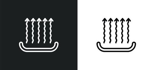 heat icon isolated in white and black colors. heat outline vector icon from signs collection for web, mobile apps and ui.