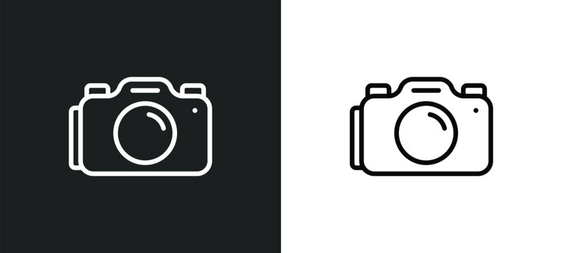 camera icon isolated in white and black colors. camera outline vector icon from signs collection for web, mobile apps and ui.
