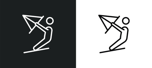 kitesurf icon isolated in white and black colors. kitesurf outline vector icon from signs collection for web, mobile apps and ui.